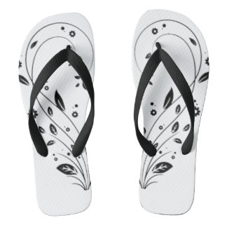 Tongs Pair of Flip Flops Elegant Floral Vine Flip-Flops 