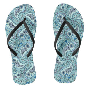 Tongs Paisley en bleu bébé