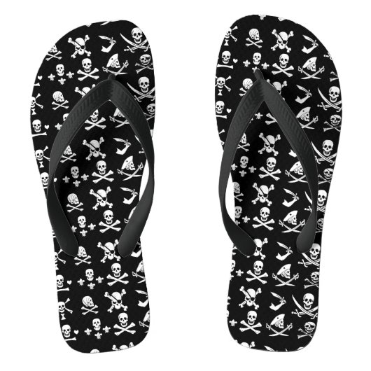 TONGS PÂLE DE PIRATES NOIRES, OBJETS TRAVERSÉS, ÉPINES (Semelle)