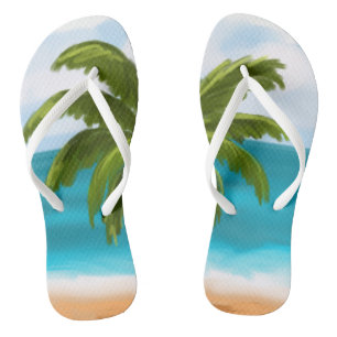Tongs Palm Tree Custom Flip-Flops- Apportez vous-même de