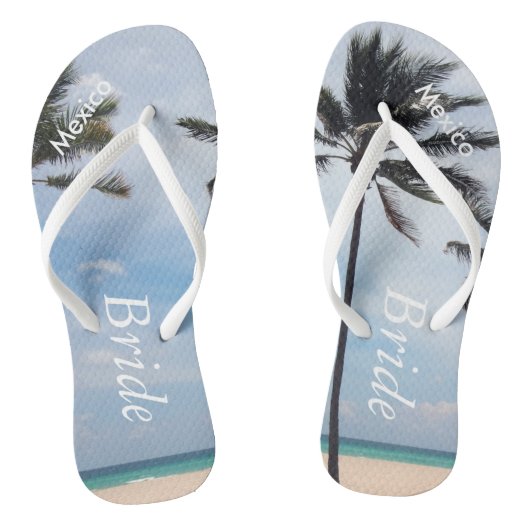 Tongs Palm Tree I Mariage Flip Flops Bride Beach Sandale (Semelle)