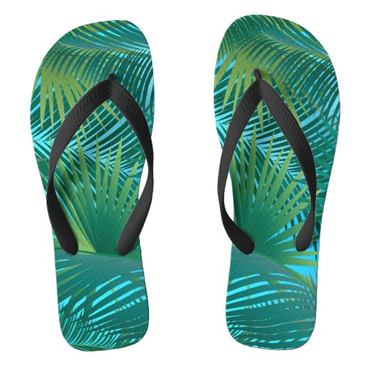 Tongs Palmier Tropical Feuille Jungle Green (Semelle)