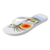 Tongs Palmier tropicale, soleil et vagues (Incliné)