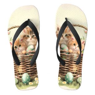 Tongs Panier de Pâques de Chatte-Printemps