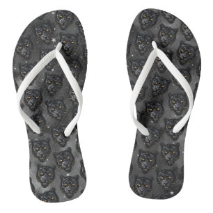 Tongs Panthère noire