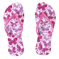 Pantoufles roses aquarelle papillons