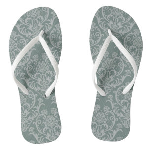 Tongs Papier peint floral vert