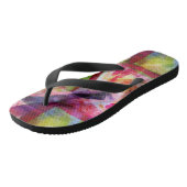 Tongs papier peint vert Abstrait et rouge (Incliné)