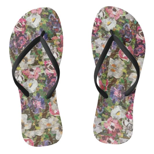 Tongs Papier rose Collage Flower Thin Strap Flip flops (Semelle)