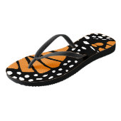 Tongs Papillon orange et noir de monarque Abstrait (Incliné)