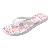 Tongs Papillons rose violet jaune couleurs pastel (Incliné)