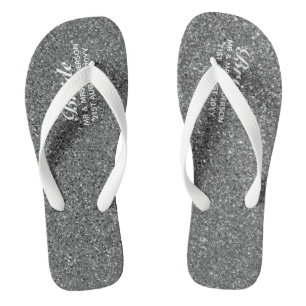Tongs PARTIES SCINTILLANT ARGENT Mariage Flipflops BRIDE