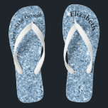 Tongs Parties scintillant bleu monogramme Mère de mariée<br><div class="desc">Un cadeau amusant pour la mère de la mariée et du marié. Quand ses pieds seront fatigués à la fin de la nuit,  elle en voudra ! Personnalisez-les !</div>