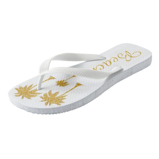 Tongs Parties scintillant d'or Plage tropicale Lover Bla (Incliné)