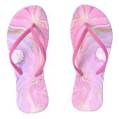 Tongs Parties scintillant en marbre rose violet or (Semelle)