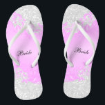 Tongs Parties scintillant Florale et Confetti rose | Mar<br><div class="desc">Chaussures Flip Flop de la fête nuptiale prêtes à vous personnaliser. ⭐ Ce Produit est 100% Personnalisable. Des graphiques et / ou du texte peuvent être ajoutés, supprimés, déplacés, redimensionnés, changés autour, tournés, etc... 99% de mes designs dans mon magasin sont faits en couches. Cela vous permet de redimensionner et...</div>