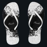 Tongs Parties scintillant Florale Noire & Confetti | Mar<br><div class="desc">Chaussures Flop de la fête nuptiale prêtes pour vous à personnaliser. 💗 Ce Produit est 100% Personnalisable. Des graphiques et/ou du texte peuvent être ajoutés, supprimés, déplacés, redimensionnés, changés autour, tournés, etc... ✔ (juste en cliquant sur la zone "EDIT DESIGN") ⭐ 99% de mes designs dans mon magasin sont réalisés...</div>