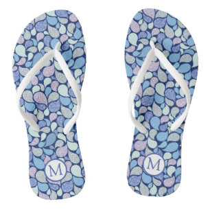Tongs Parties scintillant moderne paisley motif Monogram