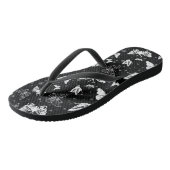 Tongs Parties scintillant Sliver Papillon noir design (Incliné)