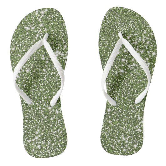 Tongs Parties scintillant verte Faux Texture (Semelle)