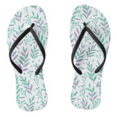 Tongs Pastel aquarelle branches pourpre et vert (Semelle)