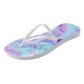 Tongs Pastel Blue & Purple Marble Texture liquide (Incliné)