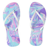 Tongs Pastel Blue & Purple Marble Texture liquide (Semelle)