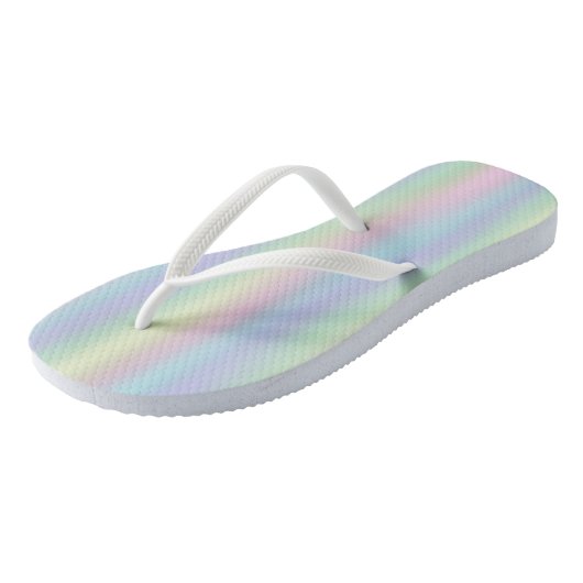 Tongs Pastel Holographique Arc-en-ciel doux (Incliné)
