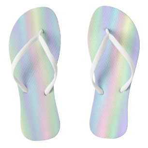 Tongs Pastel Holographique Arc-en-ciel doux