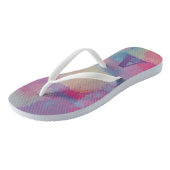 Tongs Pastel Patchwork rose et violet Abstrait (Incliné)