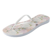 Tongs Pastel Peony & Butterfly Flower Motif (Incliné)