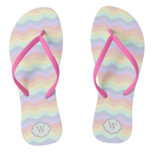 Tongs Pastel Rainbow Waves Flip Flops