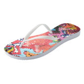 Tongs Pastel Rose Funky Abstrait Flip Flops Sandales (Incliné)