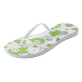 Tongs Pattern of Green Elephants, Cute Elephants, stars (Incliné)