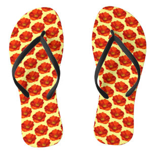 Tongs Pavot rouge de l'Alaska Fleur colorée