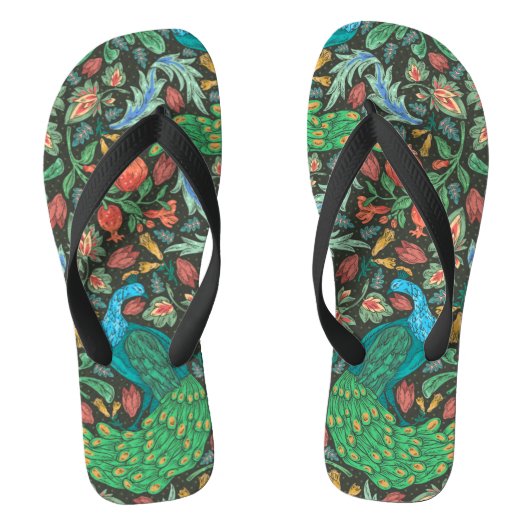 Tongs Peacock de l'Inde Chintz Flip Flops (Semelle)