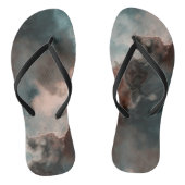 Tongs Pêche et marbre bleu Abstrait (Semelle)