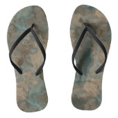 Tongs Pêche et marbre bleu Abstrait (Semelle)