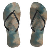 Tongs Pêche et marbre bleu Abstrait (Semelle)