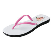 Tongs Pêche rustique et aquarelle mauve Florale (Incliné)