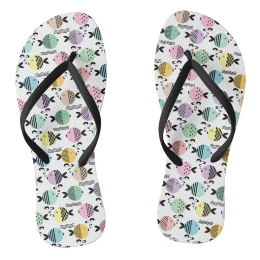 Tongs Pêche sans mer abstrait scandinave marine moderne (Semelle)