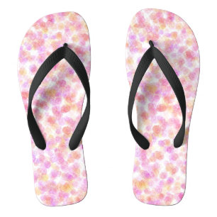 Tongs Peinture Aquarelle Moderne de Taches Jaunes Roses 