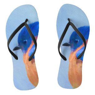 Tongs Peinture Bluebird - Art original pour oiseaux
