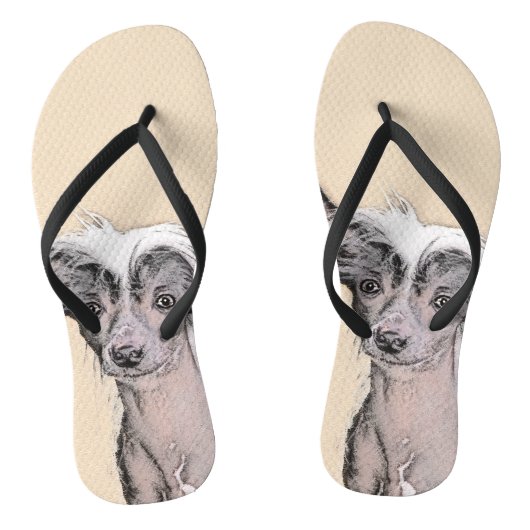 Tongs Peinture Chinoise sans cheveux peint art original (Semelle)