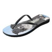 Tongs Peinture Collie Bordure - Joli art original chien (Incliné)