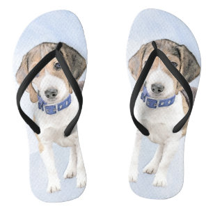 Tongs Peinture de Beagle - Art original de chien mignon