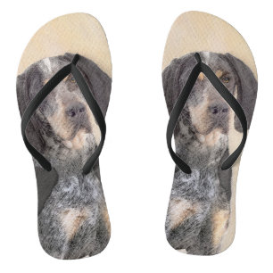 Tongs Peinture de linge bluetick - mignon chien original