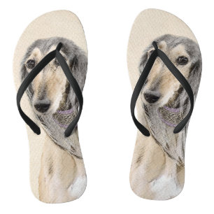 Tongs Peinture de Saluki (Faune) - Cute Original Chien A