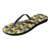 Tongs Peinture de surf de la plage Beagle (Incliné)