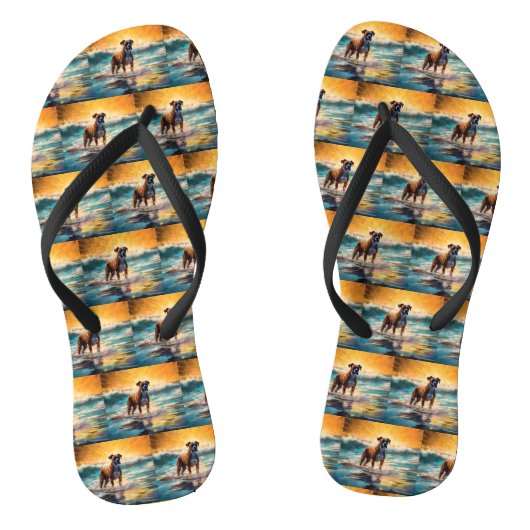 Tongs Peinture de surf de la plage de Boxer (Semelle)
